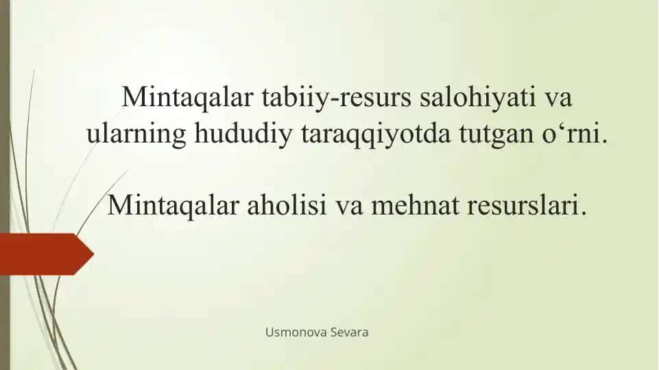 Oʻzbekiston mintaqalarining tabiiy-resurslari
