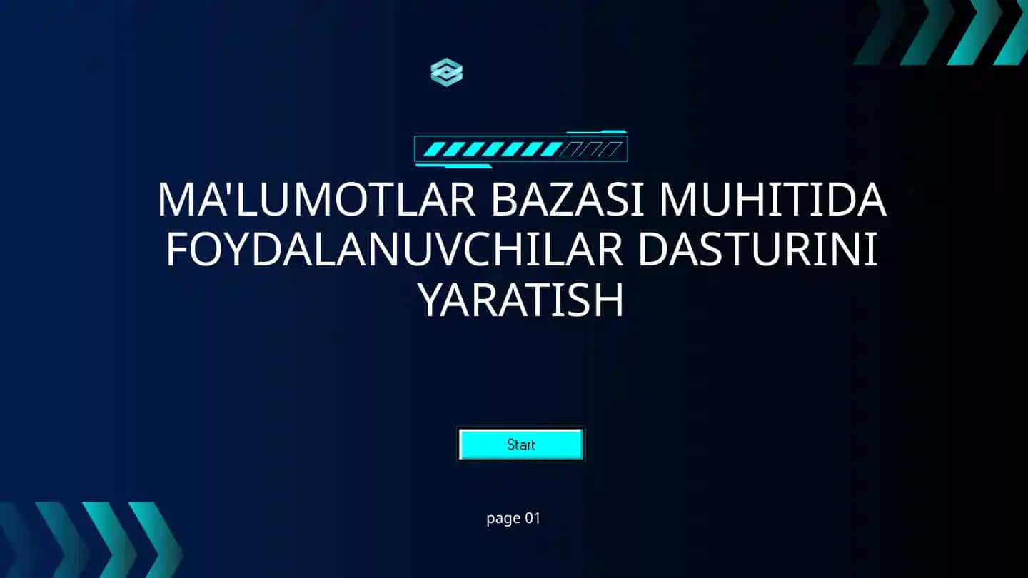 MA'LUMOTLAR BAZASI MUHITIDA FOYDALANUVCHILAR DASTURINI YARATISH