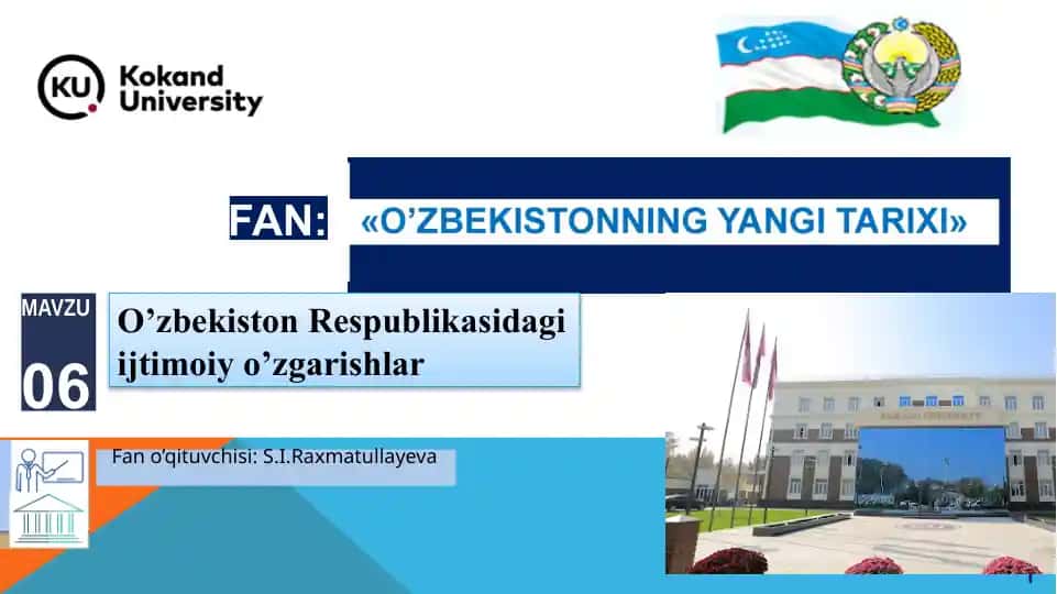 O’ZBEKISTONNING YANGI TARIXI