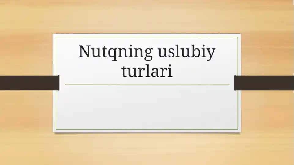Nutqning uslubiy turlari