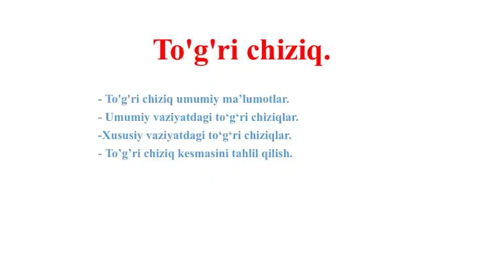 To‘g‘ri chiziq