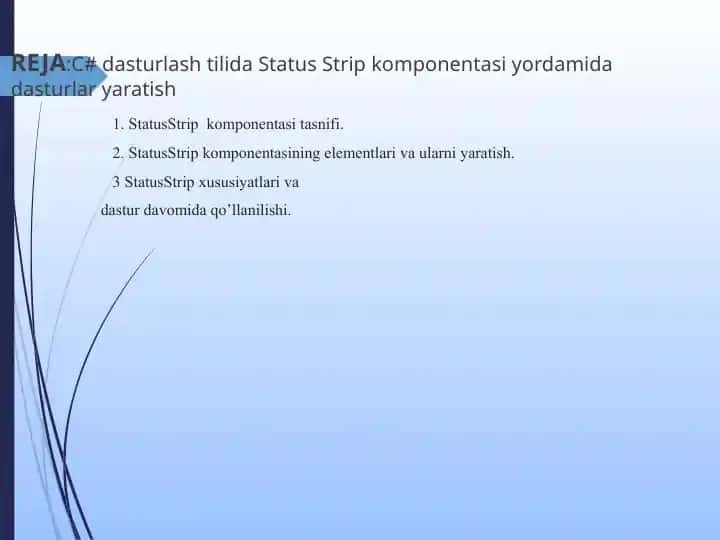 StatusStrip komponentasi