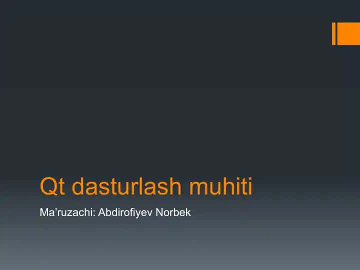 Qt dasturlash muhiti