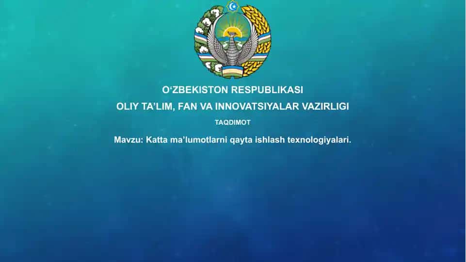 Katta ma'lumotlarni qayta ishlash texnologiyalari
