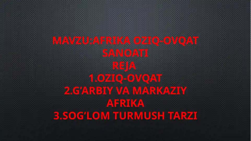 Afrika oziq-ovqat sanoati