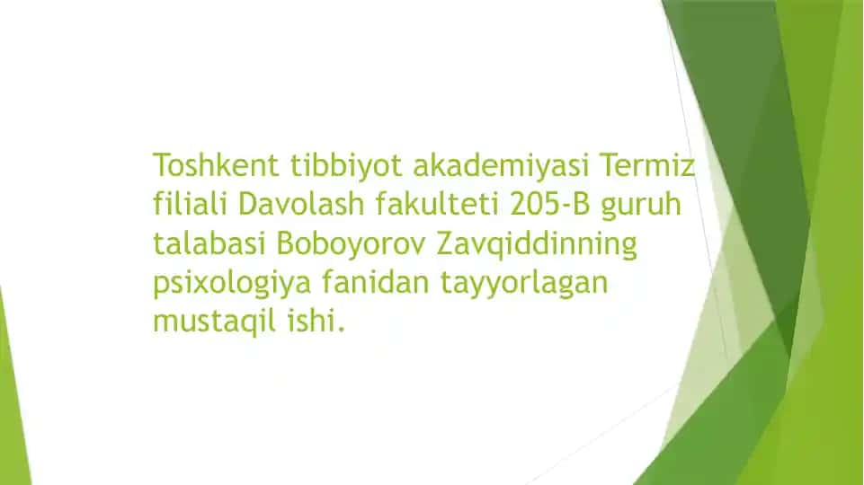 Pisixologik moslashuvchanlaik va muvozanatni baxolash mezonlari