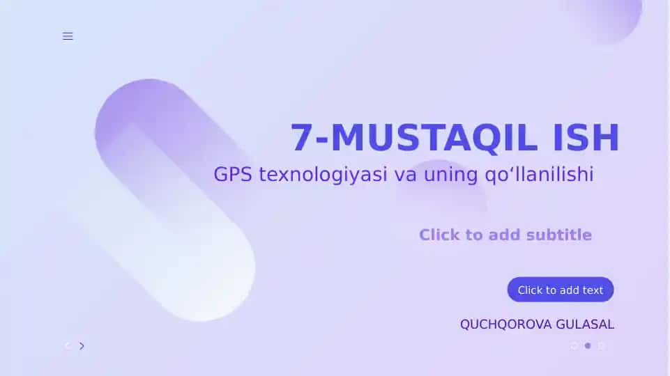 GPS texnologiyasi va uning qo‘llanilishi