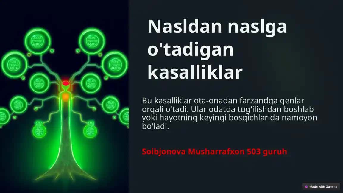 Kasalliklar haqida ma'lumotlar