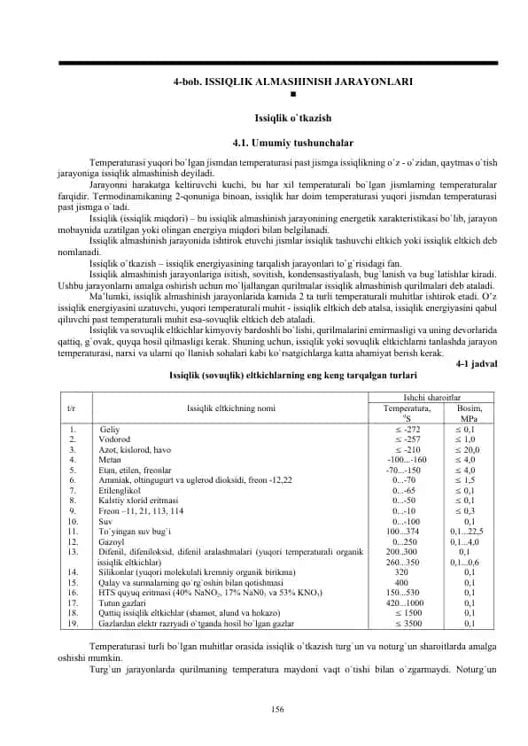ISSIQLIK ALMASHINISH JARAYONLARI