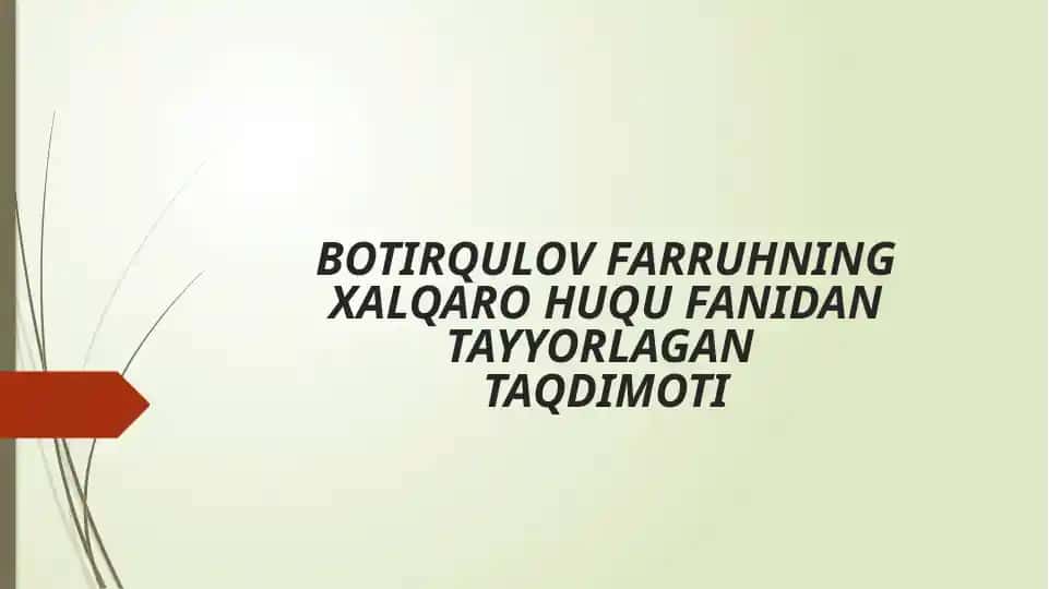 Xalqaro Huquqning Asosiy Prinsiplari