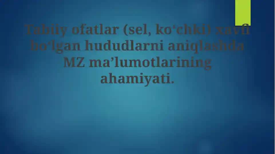 Masofadan zondlash ma'lumotlari