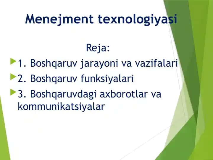 Menejment texnologiyasi