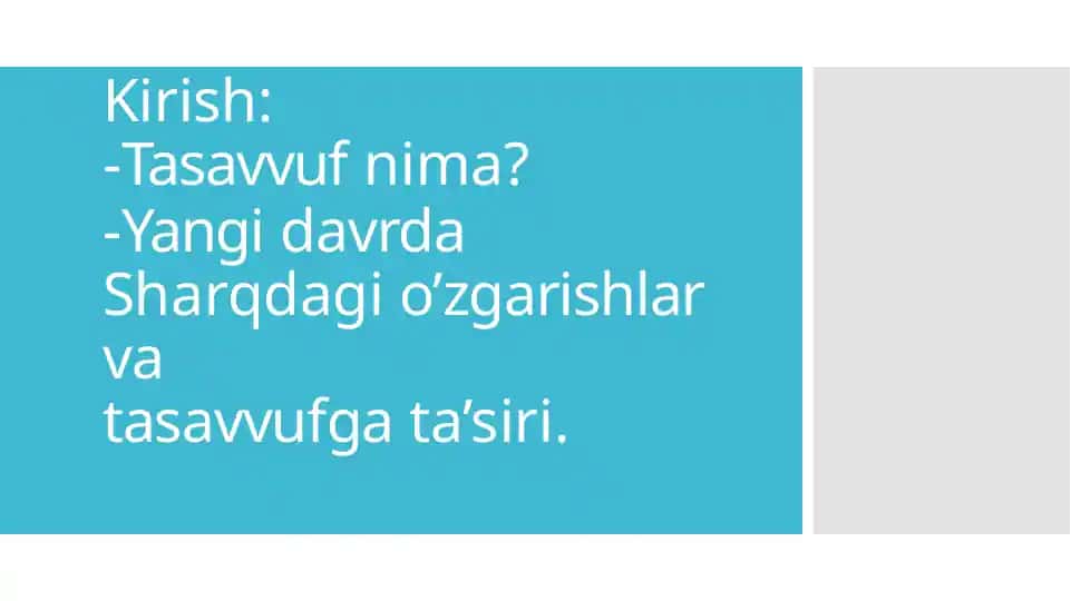 Tasavvuf haqida taqdimot