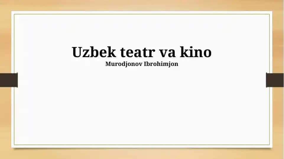 Uzbek teatr va kino