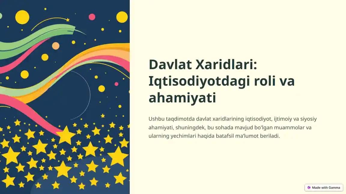 Davlat Xaridlari: Iqtisodiyotdagi roli va ahamiyati
