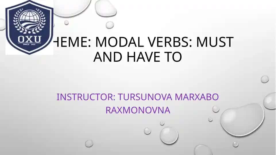 Modal verbs: Must and have to