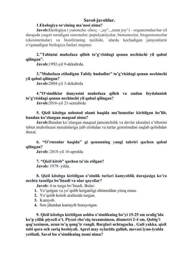 Ekologiya