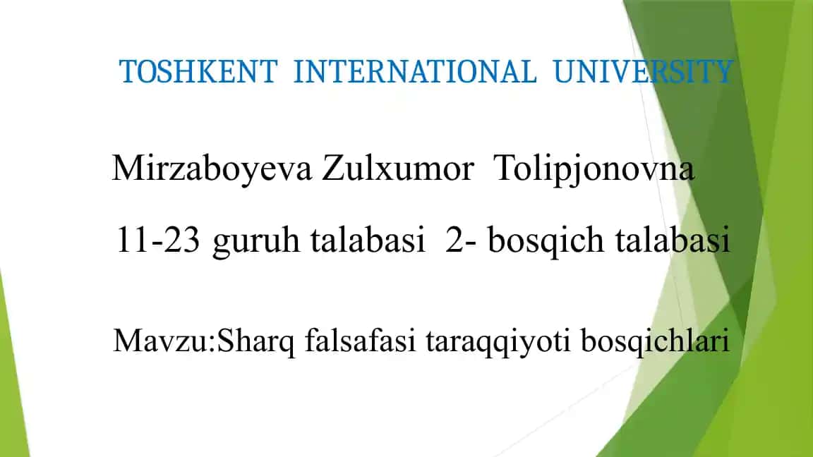 Sharq falsafasi taraqqiyoti bosqichlari