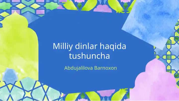 Milliy dinlar haqida tushuncha