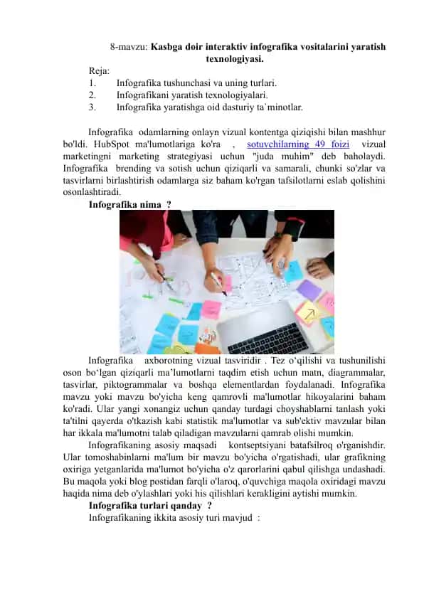 Infografika yaratish texnologiyasi