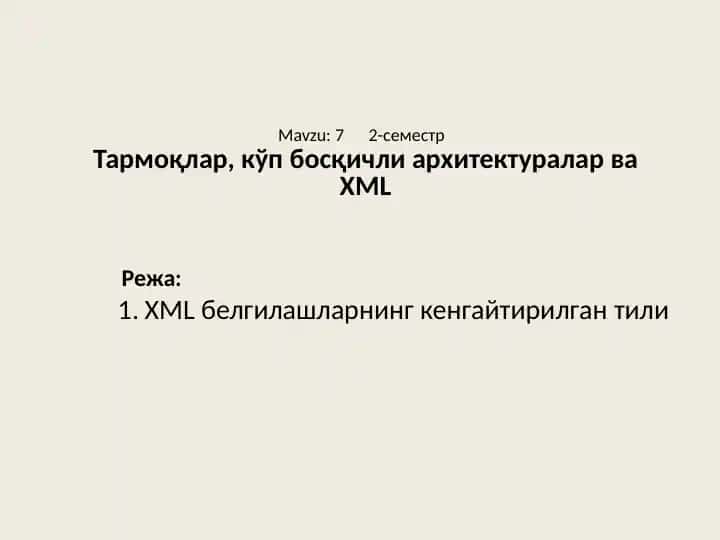 XML belgilar
