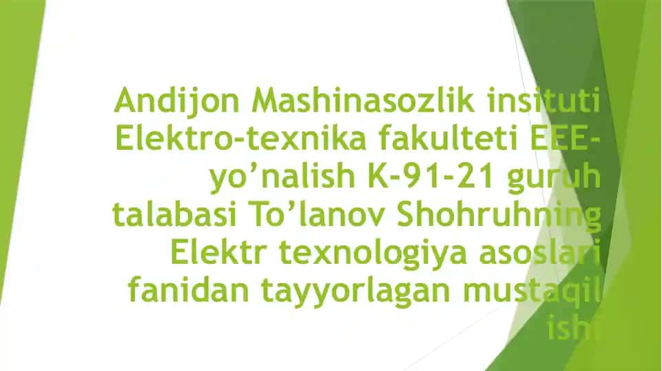 Metallarni elektr statik qayta ishlash usullari va elektr texnologik uskunalarning optimal rejimlari