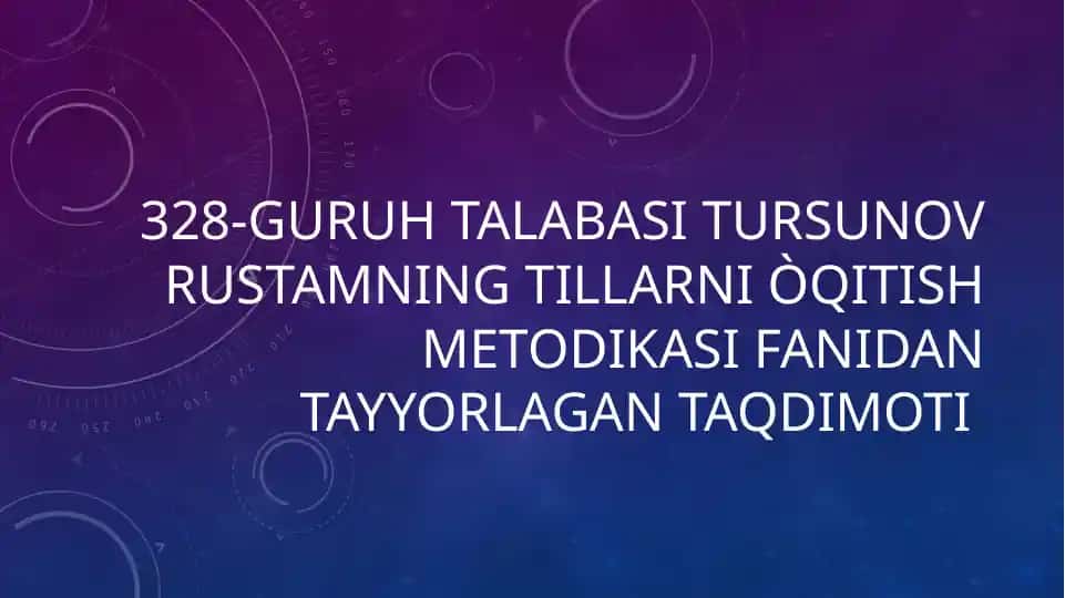 Tillarni òqitish metodikasi fanidan tayyorlagan taqdimot