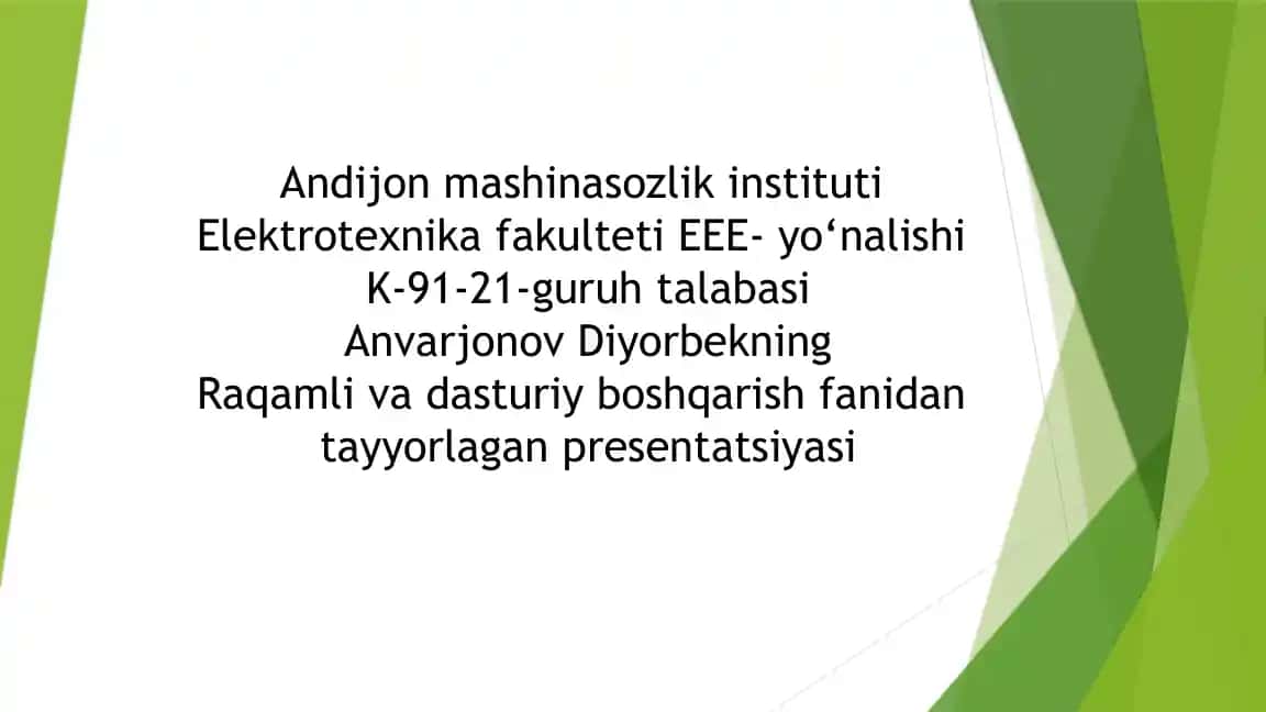 Mikroprotsessorli Tizimlar