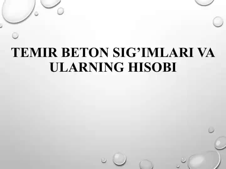 Temir beton SIG’IMLARI VA ULARNING HISOBI