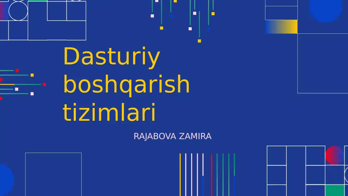 Dasturiy boshqarish tizimlari