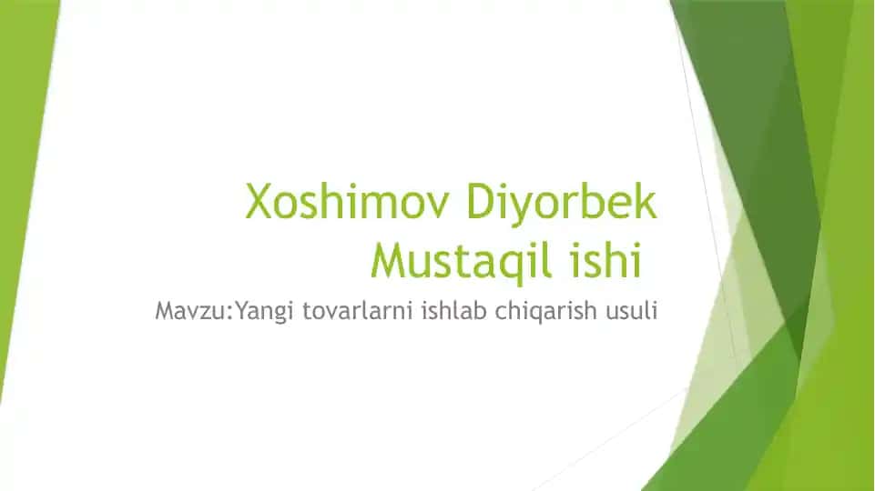 Yangi Tovarlar