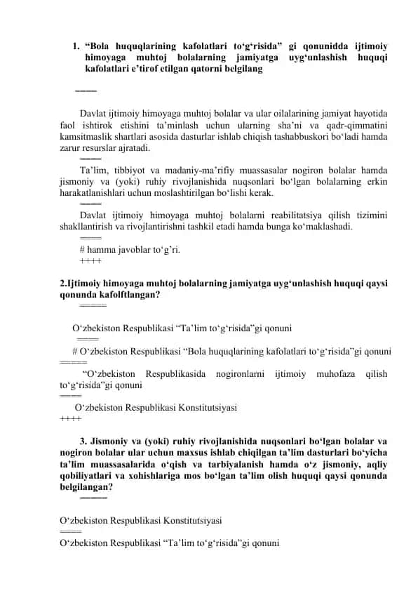 Ijtimoiy himoyaga muhtoj bolalar uchun ta'lim dasturlari