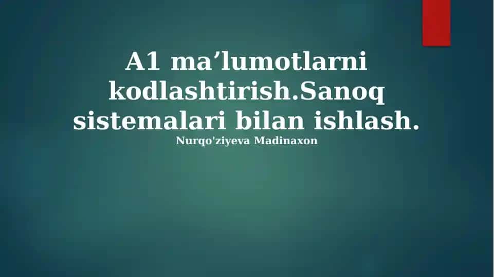 Ma'lumotlarni kodlash