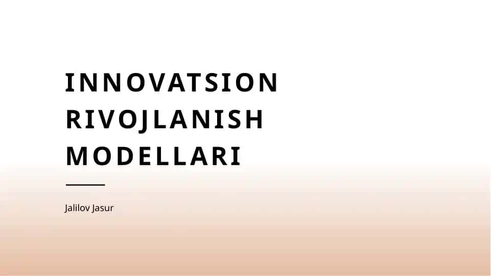 Innovatsion rivojlanish modellari