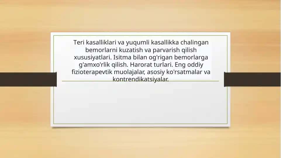Terikasalliklarivayuqumlikasallikkachalinganbemorlar