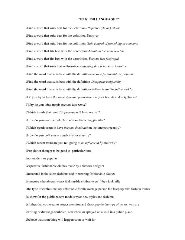 ENGLISH LANGUAGE 2