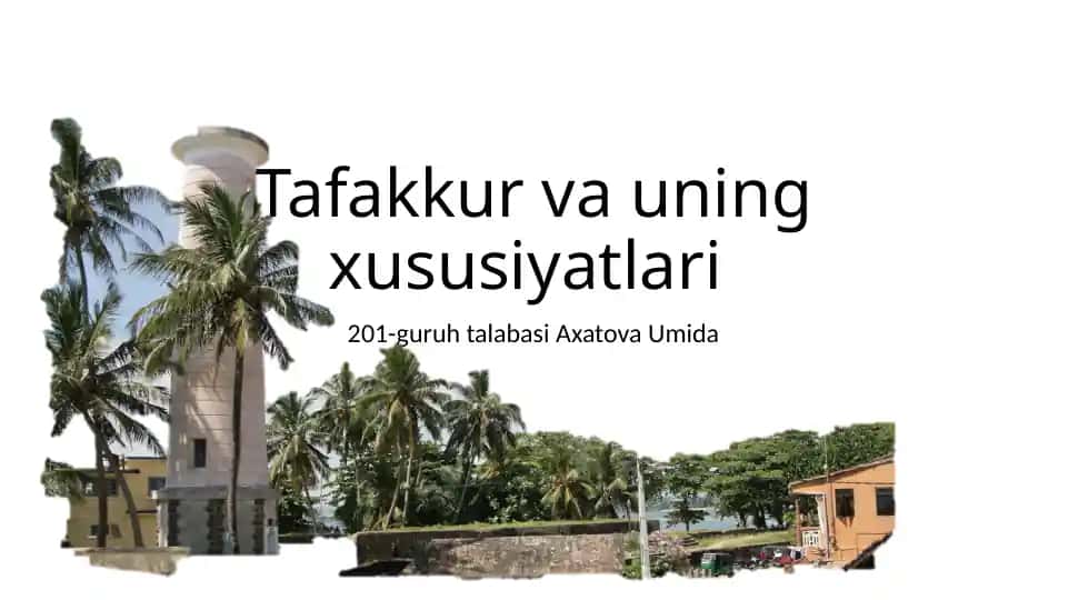 Tafakkur va uning xususiyatlari