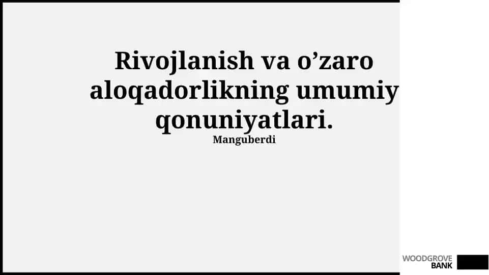 Oʻzaro aloqadorlikning umumiy qonuniyatlari