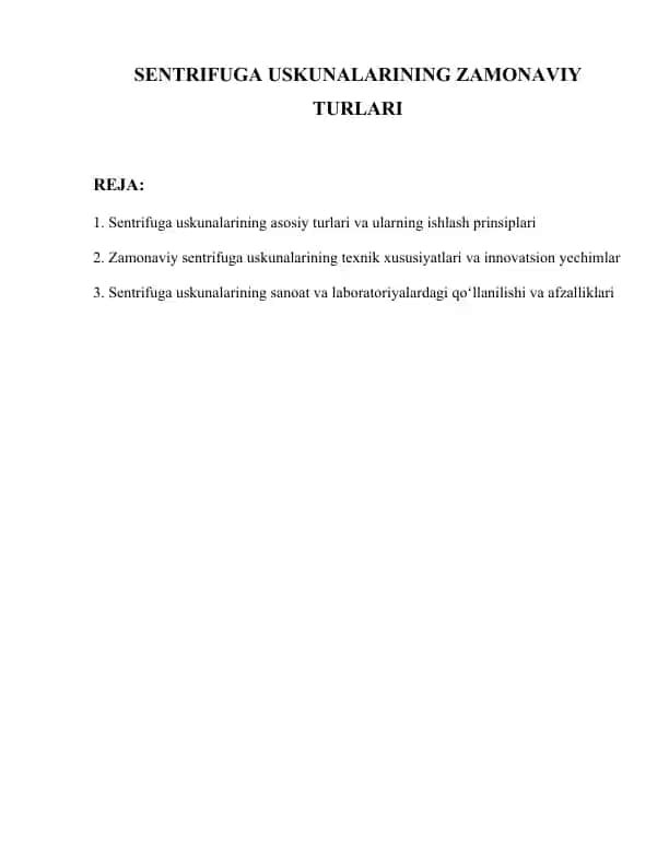 Sentrifuga uskunalari