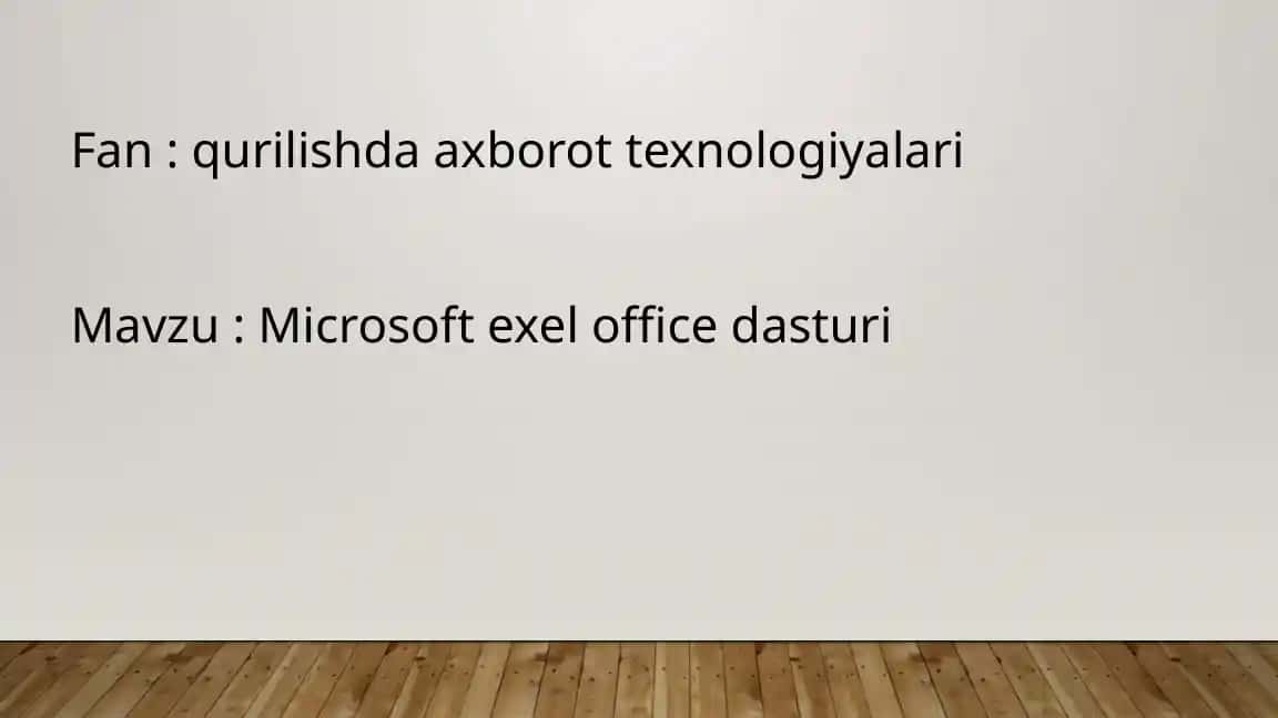Microsoft Excel Office dasturi