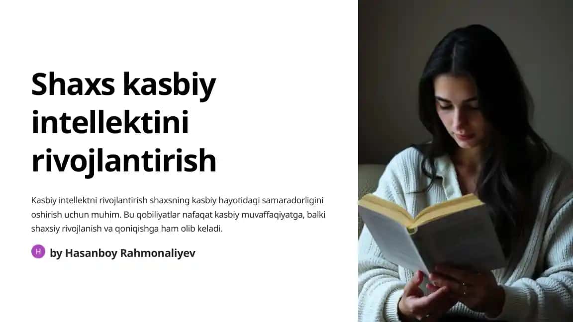 Shaxs kasbiy intellektini rivojlantirish