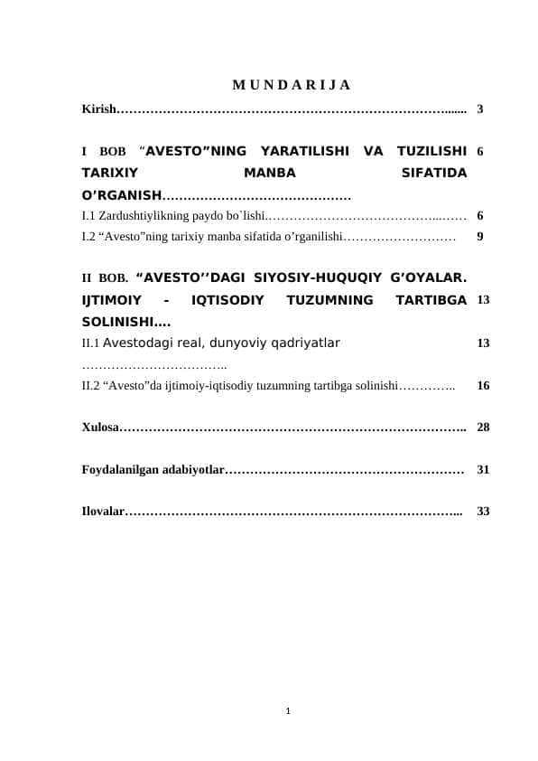 Avestoda huquqi tartibot