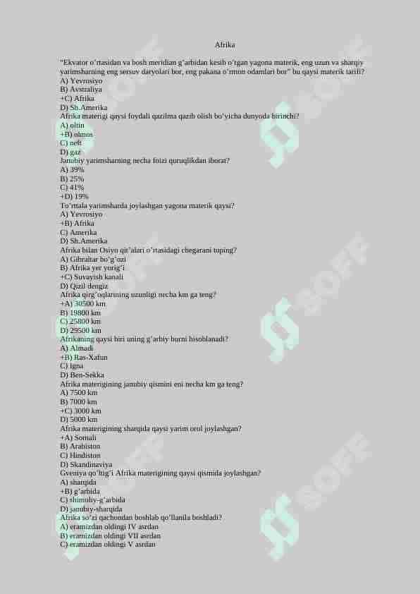 Afrika test