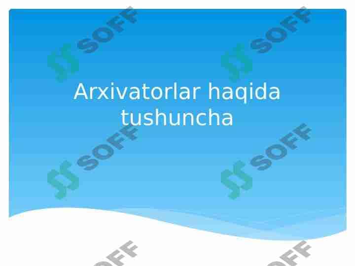 arxivator turlari