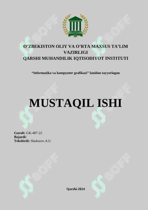 Auto Cad grafik tizimi uning asosiy tushunchalari, foydalanuvchi interfeysi haqida.