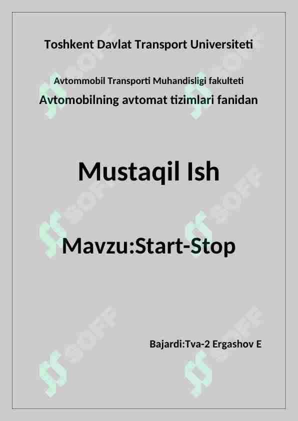 Start-Stop haqida