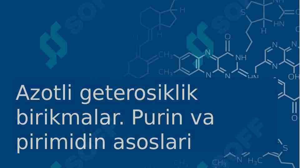 Azot atomi saqlagan geterosiklik birikmalar