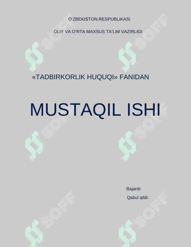 Bankrotlik to‘g‘risida qonunchilik