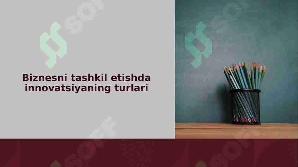 Biznesni tashkil etishda innovatsiyaning turlari