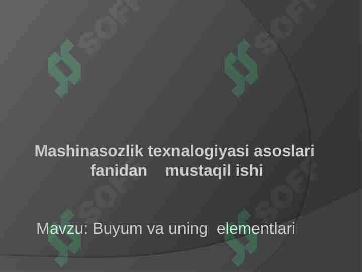 Buyum va uning elementlari